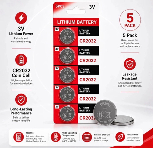 Cr2032 lithium coin - 5, 3v